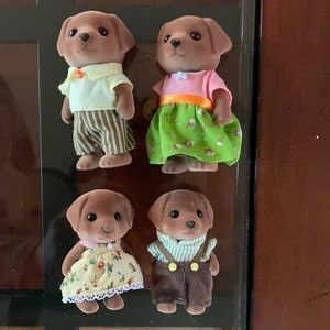 Chocolate Labrador calico critter family